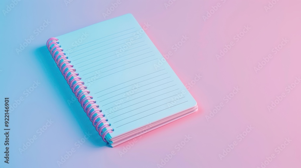 A pastel colored notebook on a gradient background, perfect for creative writing, journaling, or note-taking. A pastel colored notebook on a gradient background, perfect for creative writing, journaling, or note-taking.