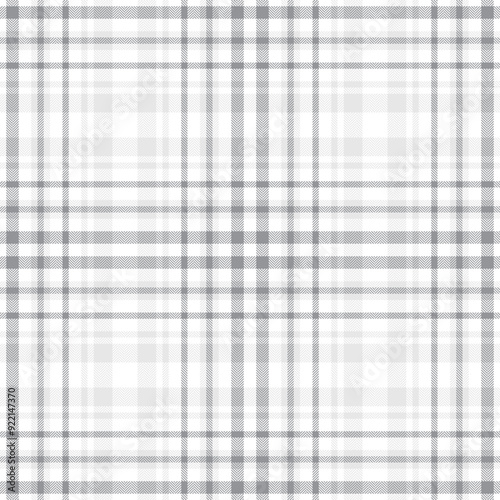 Plaid seamless pattern in black white. Check fabric texture. Vector textile print.