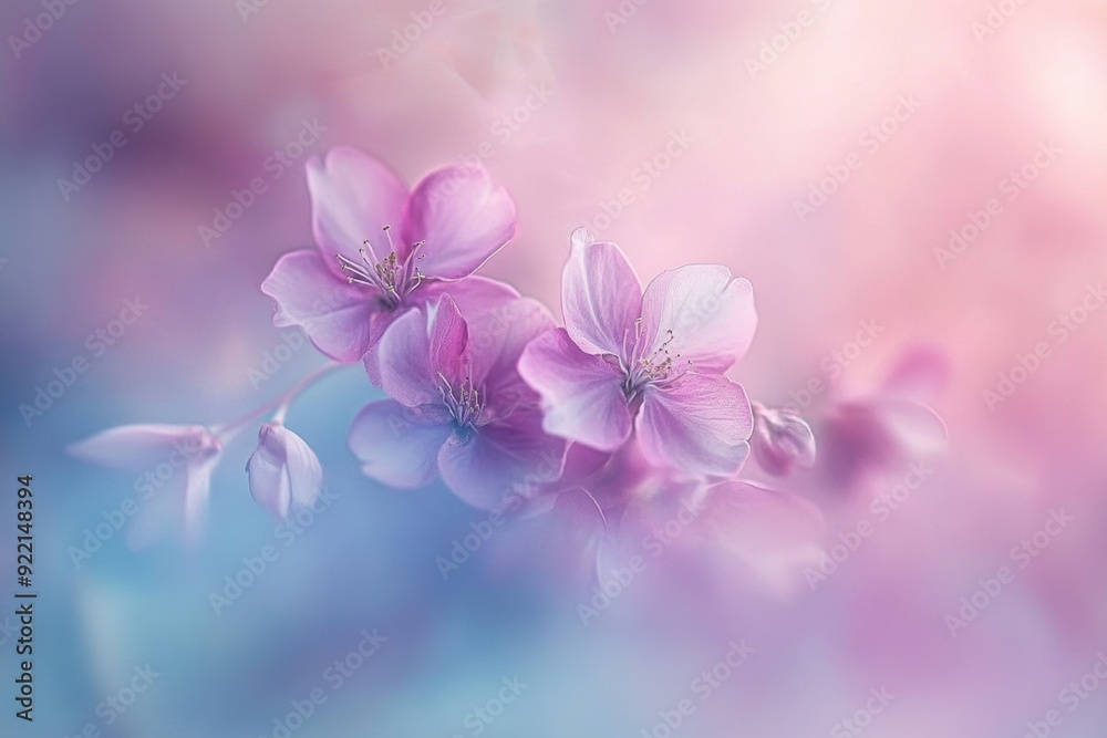 Blossoming pink flowers with soft dreamy background Blossoming pink flowers with soft dreamy background
