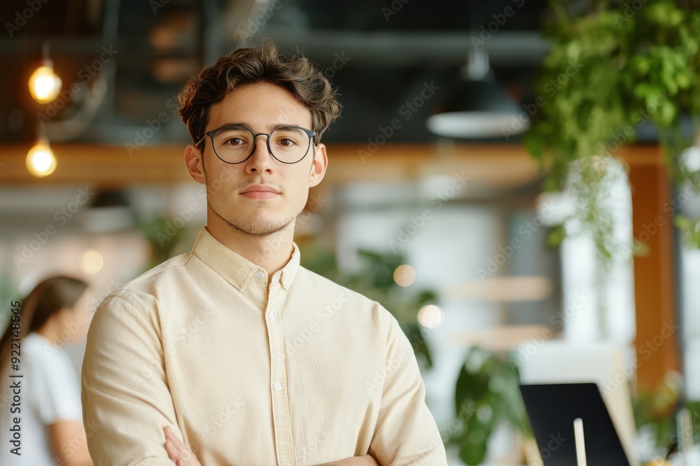 The confident programmer poised for innovation in a modern workspace, embodying creativity and determination amidst a vibrant backdrop. The confident programmer poised for innovation in a modern workspace, embodying creativity and determination amidst a vibrant backdrop.