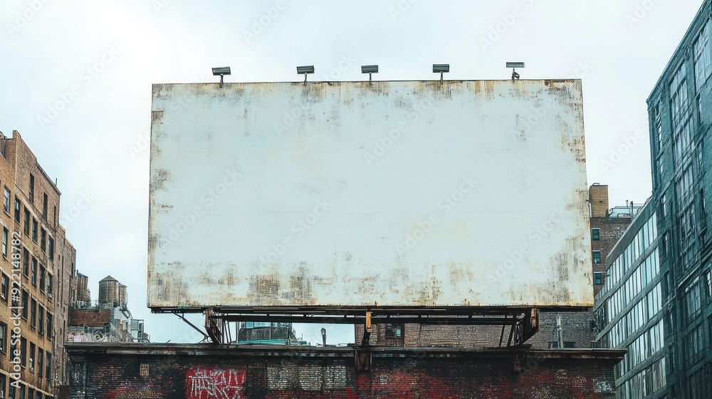Blank Billboard in Urban Setting Blank Billboard in Urban Setting