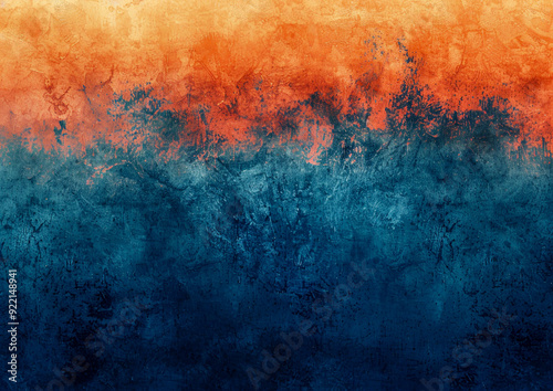 Minimalist Blurred Blue and Orange Gradient with Grainy Texture - Soft Edged Abstract Shapes, Modern Design, Neutral Palette, and High-Resolution Minimalist Aesthetic