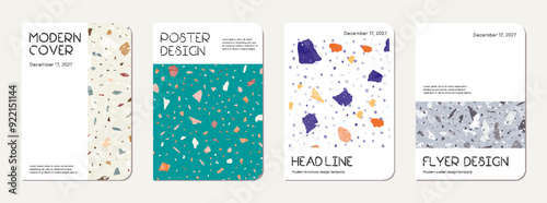 Note book cover design. Terrazzo abstract