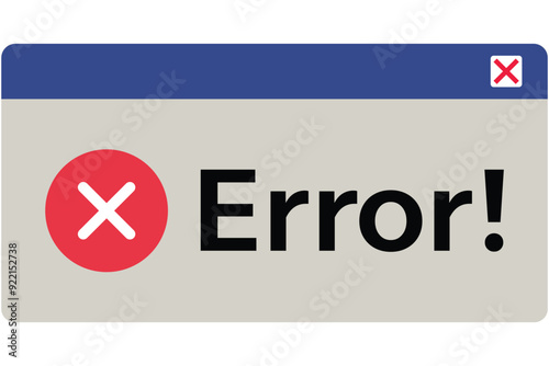 Error warning sign on white background. Warning triangle with exclamation mark. The failure sign of loading