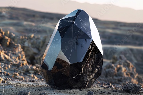 ai generative obsidian rock chunks