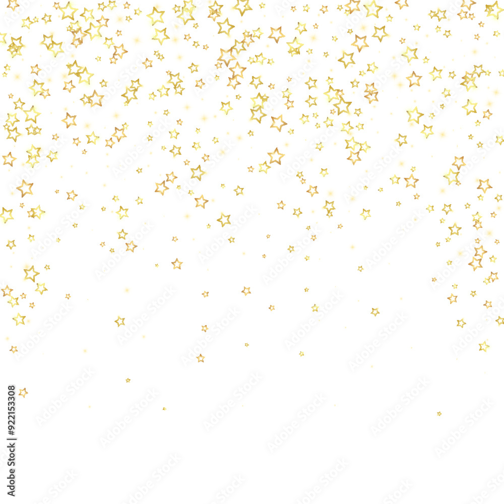 Gold sparkling star confetti. Gold sparkling star confetti.
