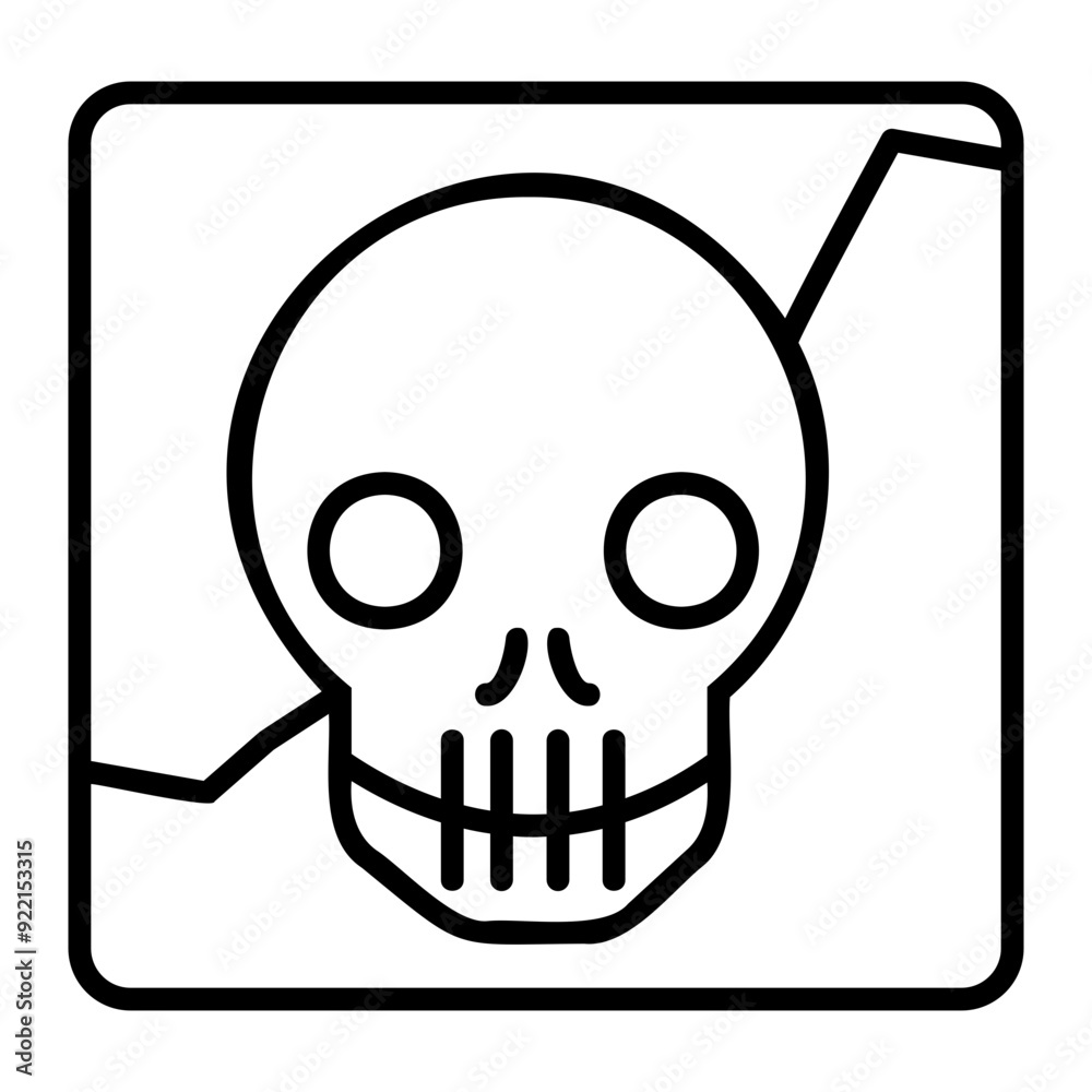 Skull and Crossbones Warning Sign Outline Icon Skull and Crossbones Warning Sign Outline Icon