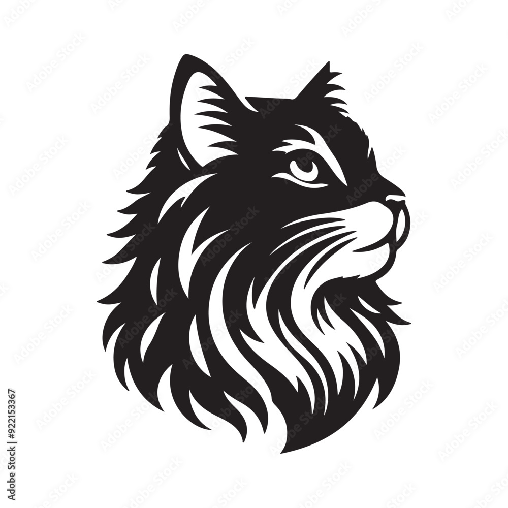 Animal face silhouette vector style with white background Animal face silhouette vector style with white background
