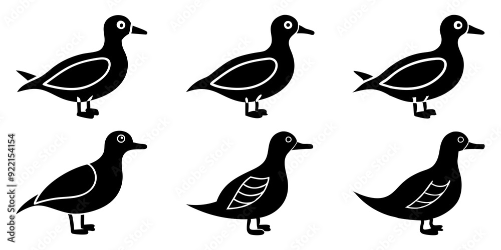 Set of Auklet icons silhouette vector art style illustration
Set of Auklet icons silhouette vector art style illustration