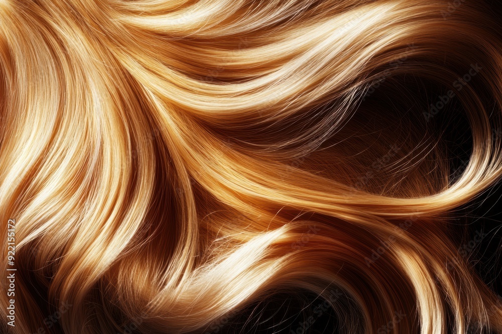 Golden waves of luxurious hair texture showcasing beauty style Golden waves of luxurious hair texture showcasing beauty style