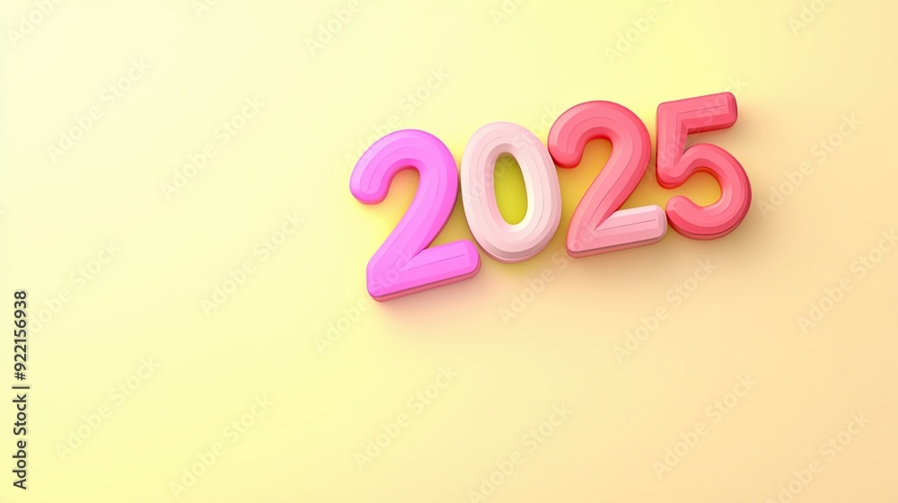 Colorful Digital Design Featuring the Year 2025 on a Soft Pastel Background Colorful Digital Design Featuring the Year 2025 on a Soft Pastel Background