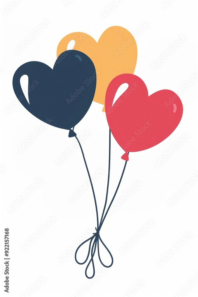 Heart-shaped colorful balloon illustration Heart-shaped colorful balloon illustration