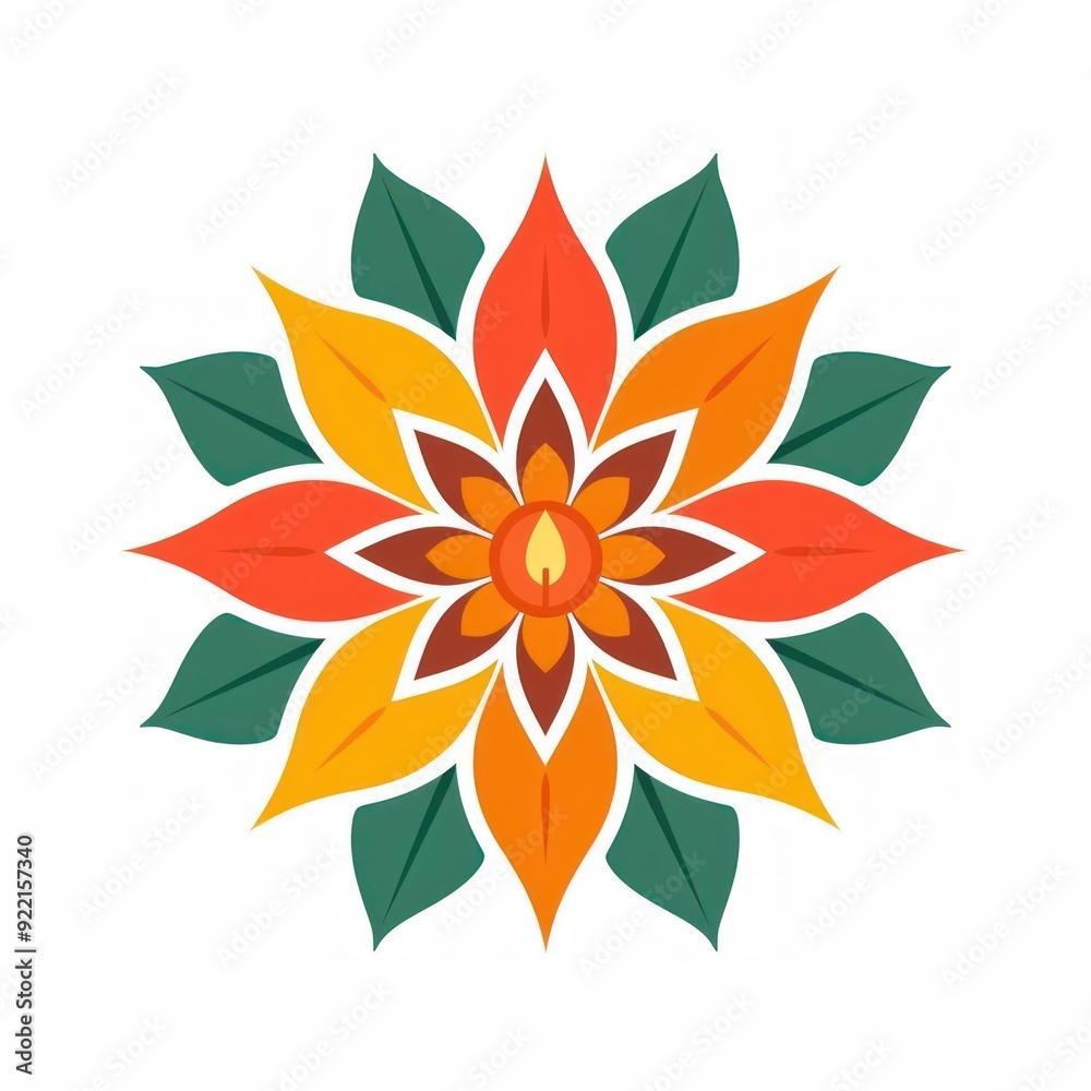 Obraz premium Colorful floral mandala design