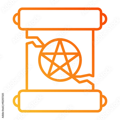 The Pentagram Scroll Outline Gradient Icon