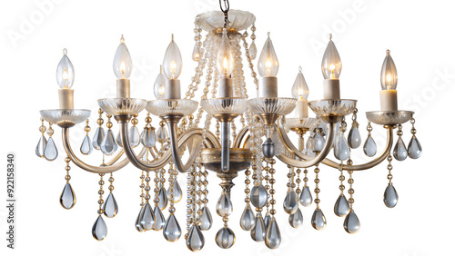 Crystal chandelier isolated on transparent background