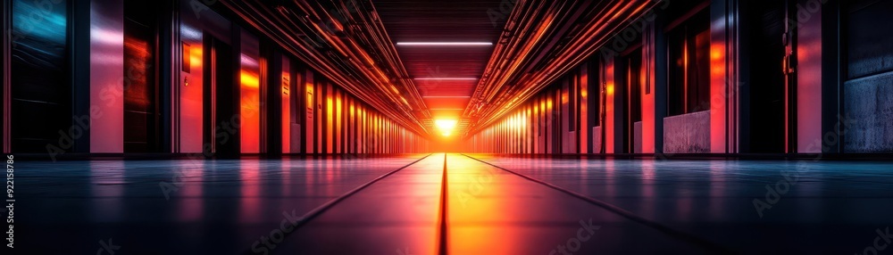 Fototapeta premium Underground cities, futuristic design, hidden spaces, vibrant lighting