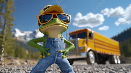 Cool Frog in Sunglasses and Denim