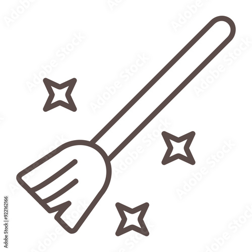 Clean Broom Outline Fill Icon