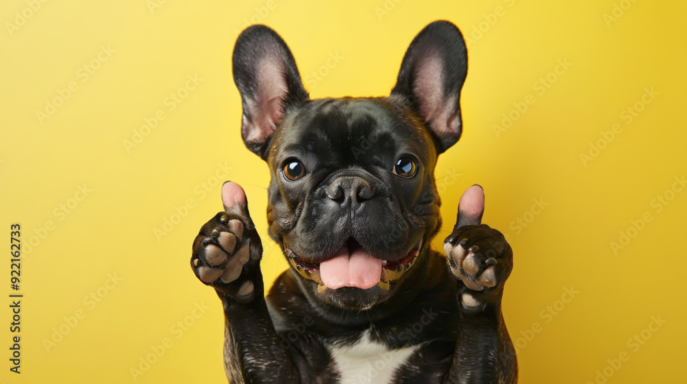 French bulldog giving a thumbs-up good sign French bulldog giving a thumbs-up good sign