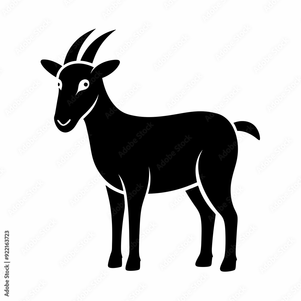 Fototapeta premium Goat silhouette vector illustration 