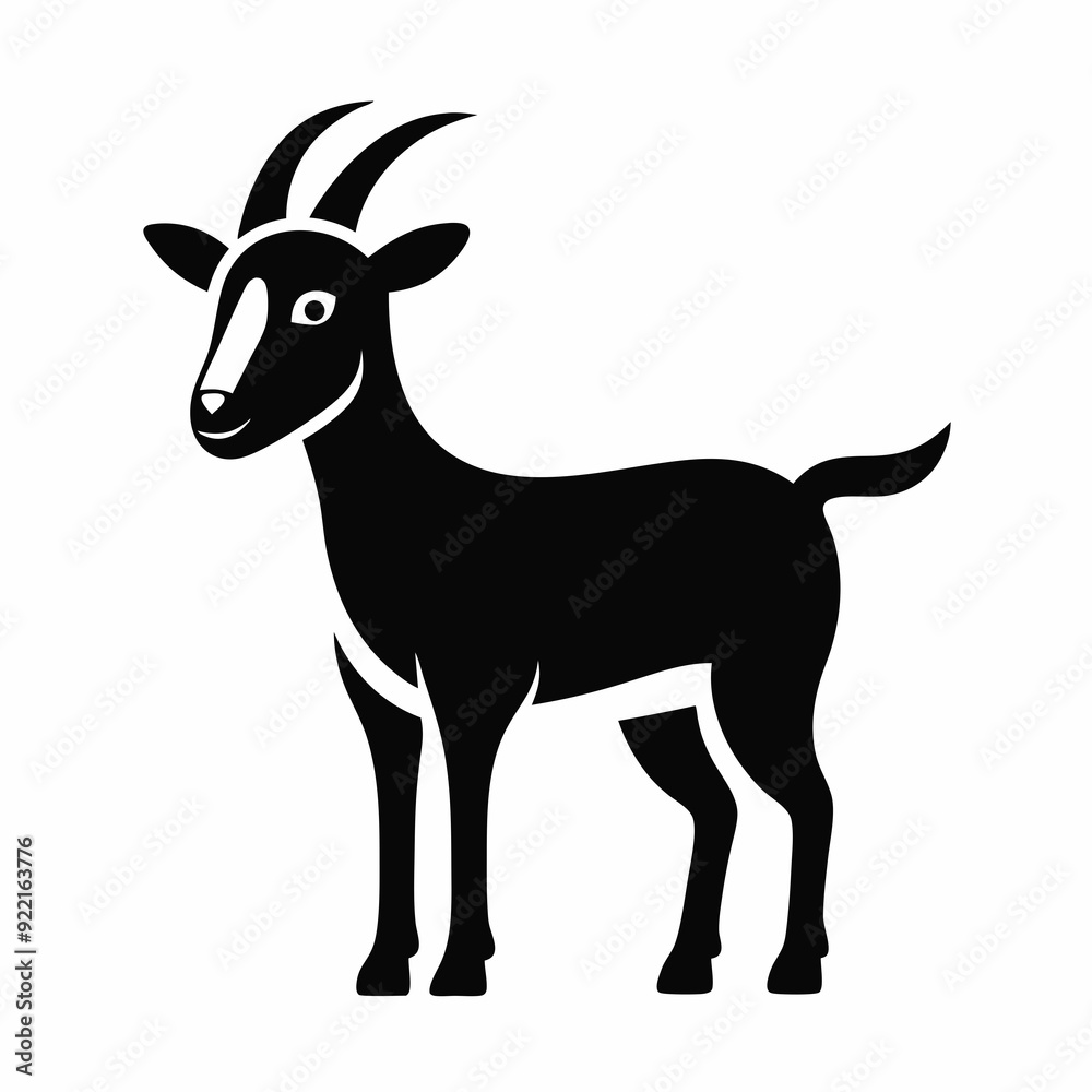 Fototapeta premium Goat silhouette vector illustration 