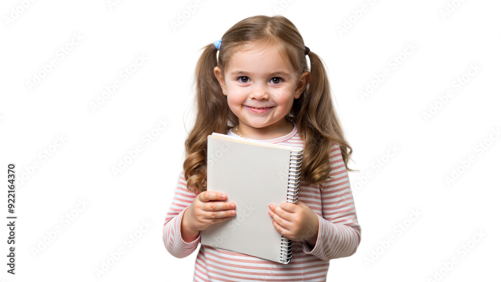 Little girl holding a book isolated on transparent background Little girl holding a book isolated on transparent background