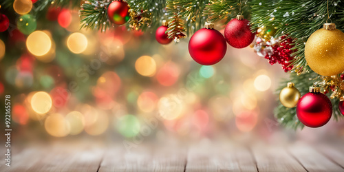 Wallpaper Mural クリスマスオーナメントの背景素材と玉ボケ Torontodigital.ca