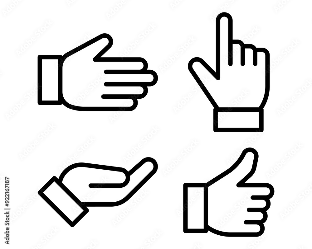 Hand Gesture Icon Line Simple Trendy Design. Hand Gesture Icon Line Simple Trendy Design.
