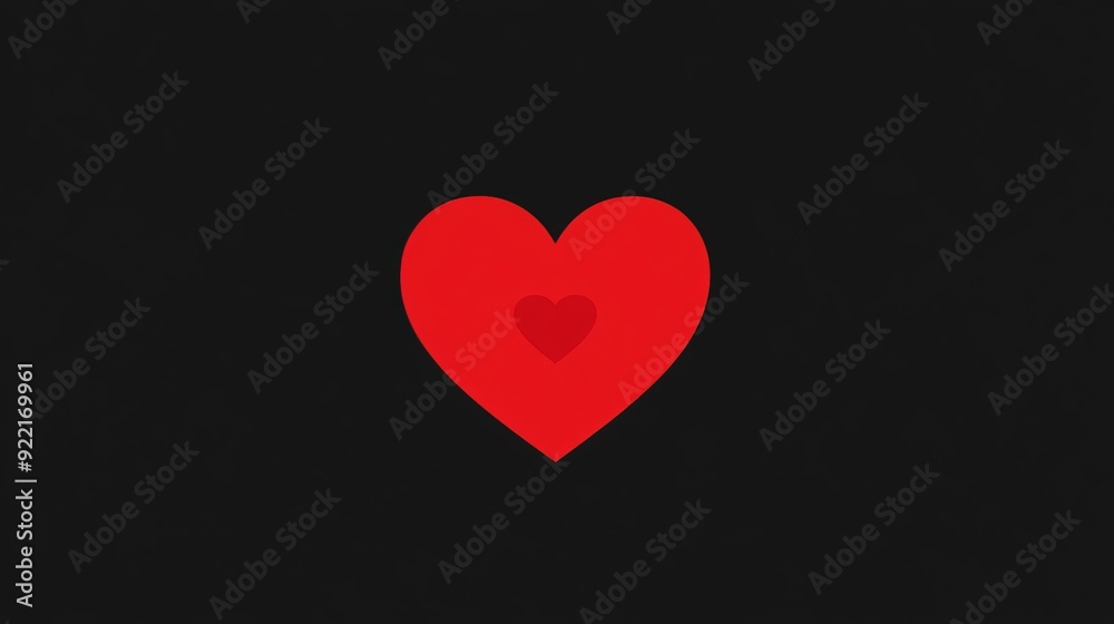 Red Heart on Black Background Red Heart on Black Background