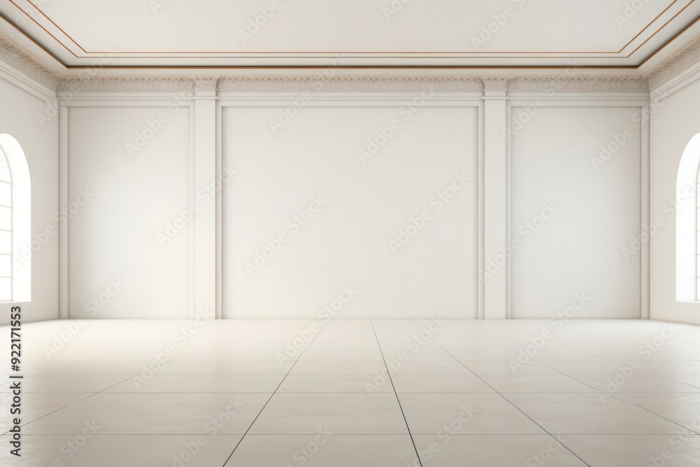 Minimal modern Gallery floor architecture daylighting.