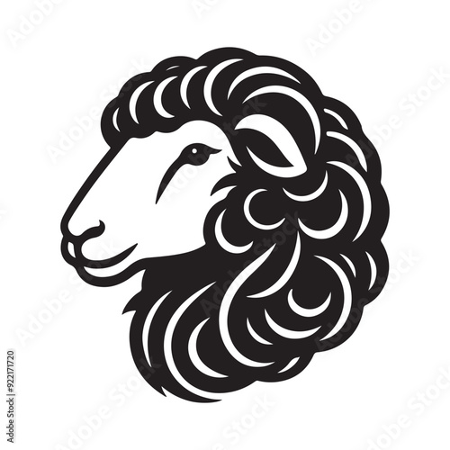 Animal face silhouette vector style with white background