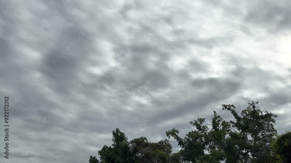Small Silhouette Airplane Flying On Murky Sky Background With Clouds At Bangkok, Thailand. 20 July 2024, AM