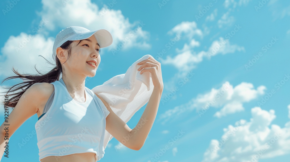 運動する女性 運動する女性