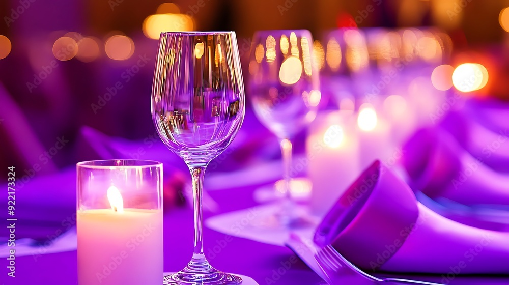 An elegant table setting featuring sparkling glassware and soft candlelight, creating a warm and inviting atmosphere for a sophisticated dining experience. An elegant table setting featuring sparkling glassware and soft candlelight, creating a warm and inviting atmosphere for a sophisticated dining experience.