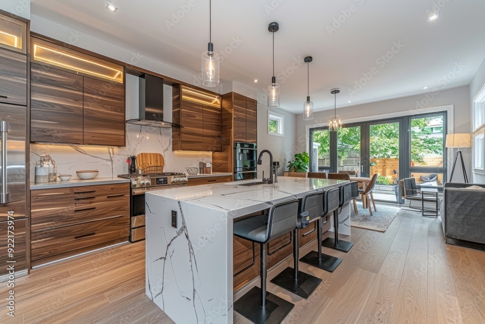 Modern spacious kitchen with island