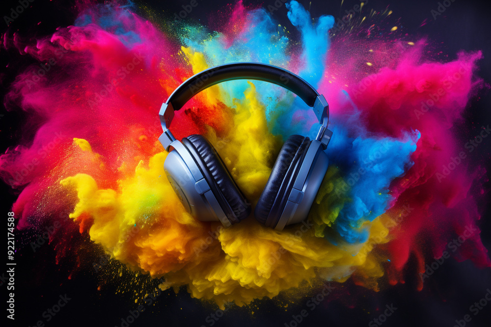 Headphone and vivid color powder Headphone and vivid color powder