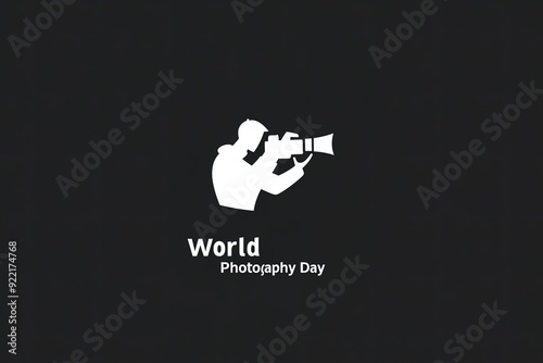 World Photography Day with World Map Background, photographer taking photo. World Photography Day social media banner and instagram banner post design