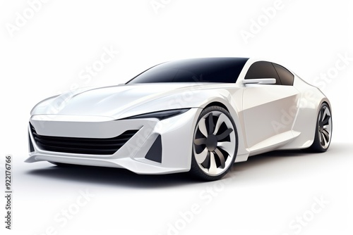 Sleek futuristic white sports car