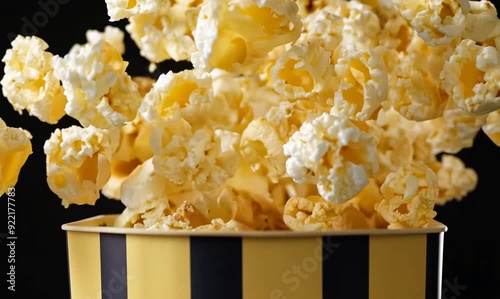 Extreme Close-Up of Popping Popcorn in a Vintage Machine