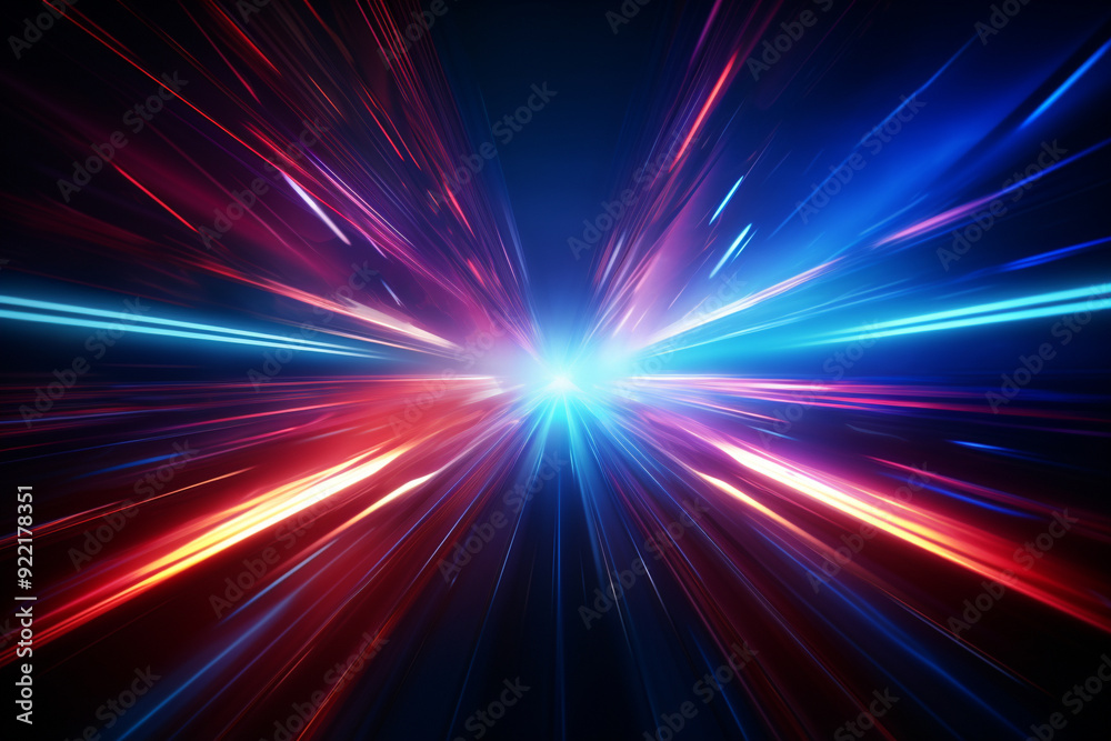 Futuristic speed motion with blue and red rays of light abstract background Futuristic speed motion with blue and red rays of light abstract background