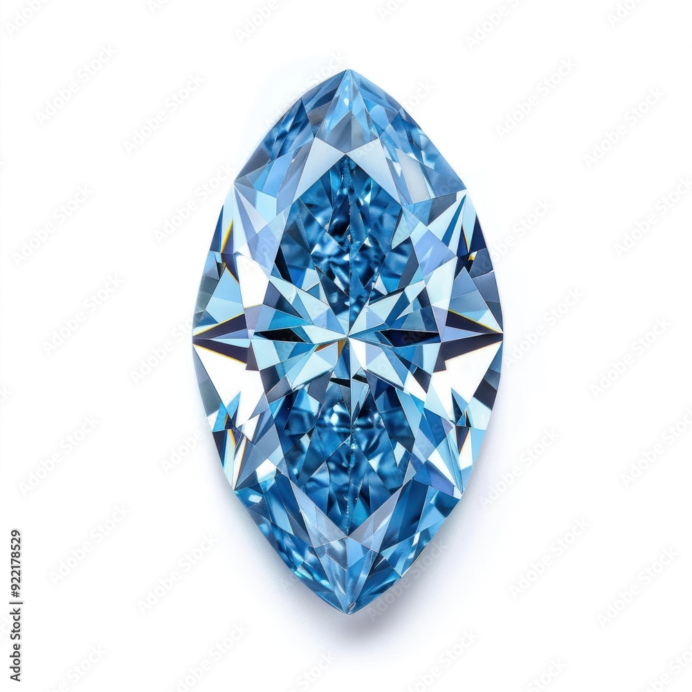 Fototapeta premium Exquisite blue marquise diamond gemstone