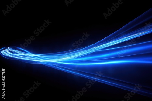 Dynamic blue light streaks illustration