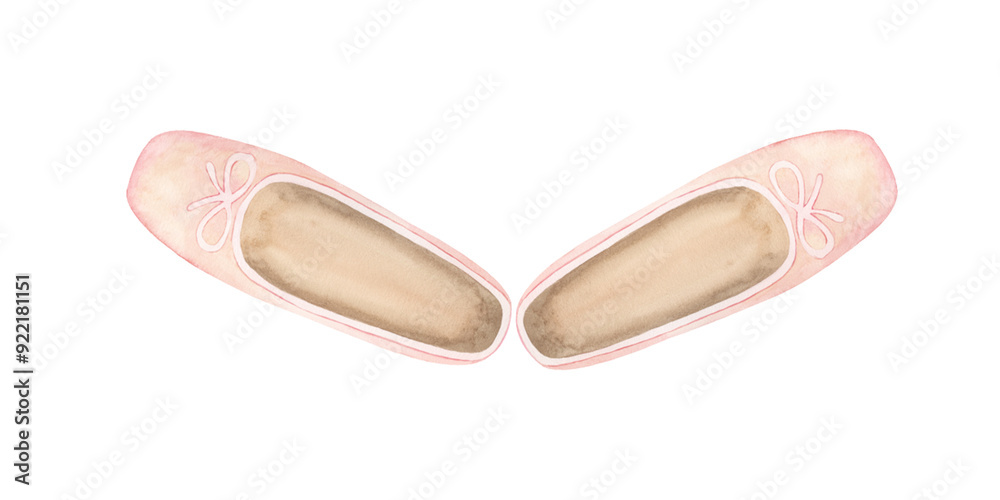 watercolor pair of training ballet shoes