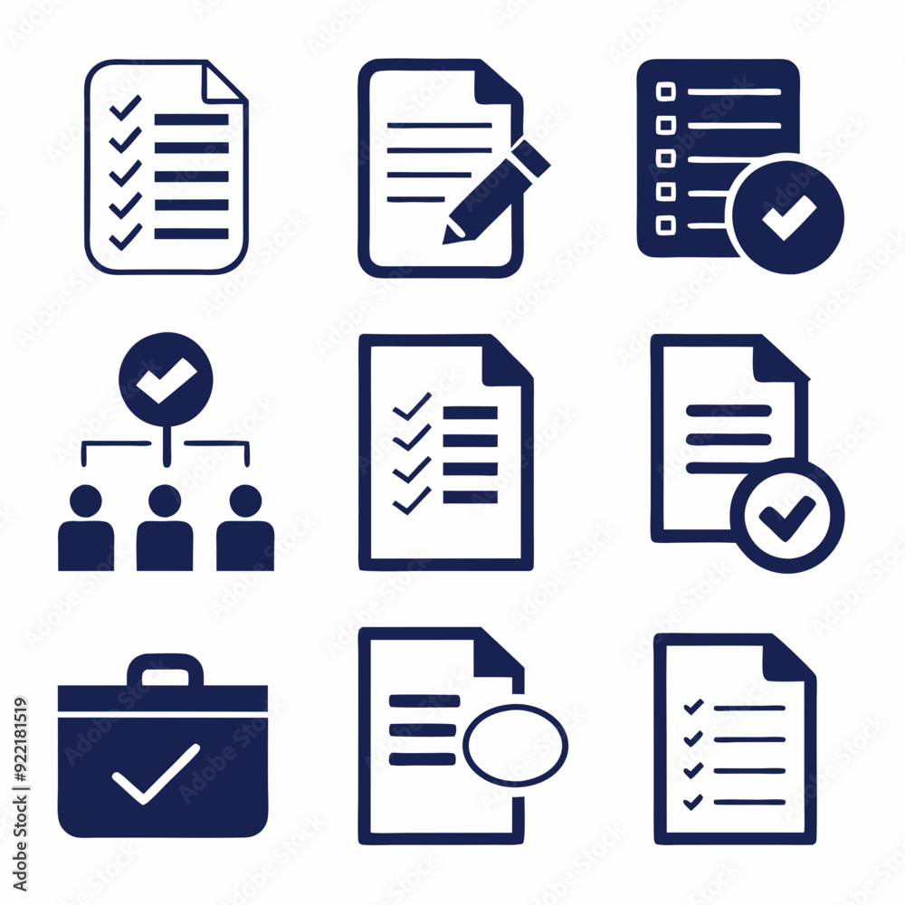Document with Client Feedback realistic silhouette vector icons set isolated on a white background Document with Client Feedback realistic silhouette vector icons set isolated on a white background