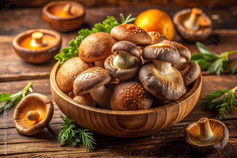 Shiitake Soul Sensation: Earthy, aromatic, umami, amber, umami-rich mushroom