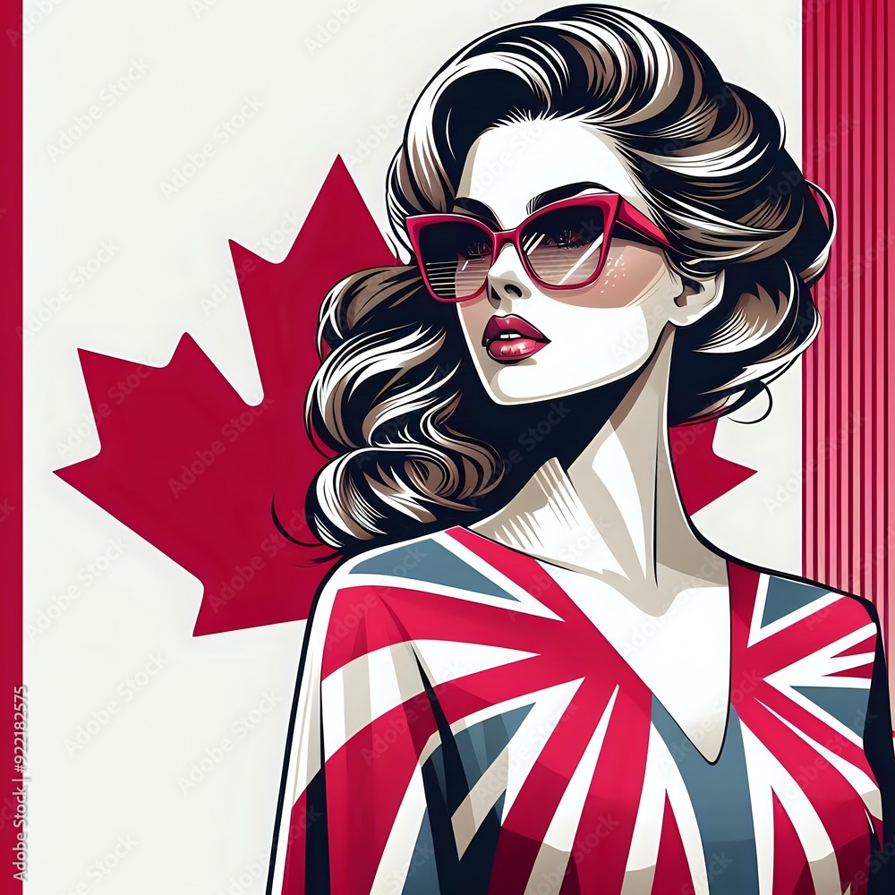 Patriotic Portrait: A Woman in a Maple Leaf Shirt