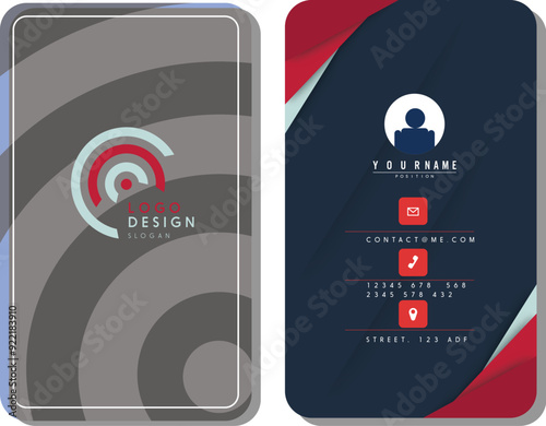 Contemporary technology cover design set business card template