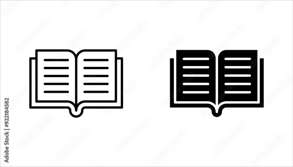 Open book line icon set. ebook icon vector illustration on white background Open book line icon set. ebook icon vector illustration on white background