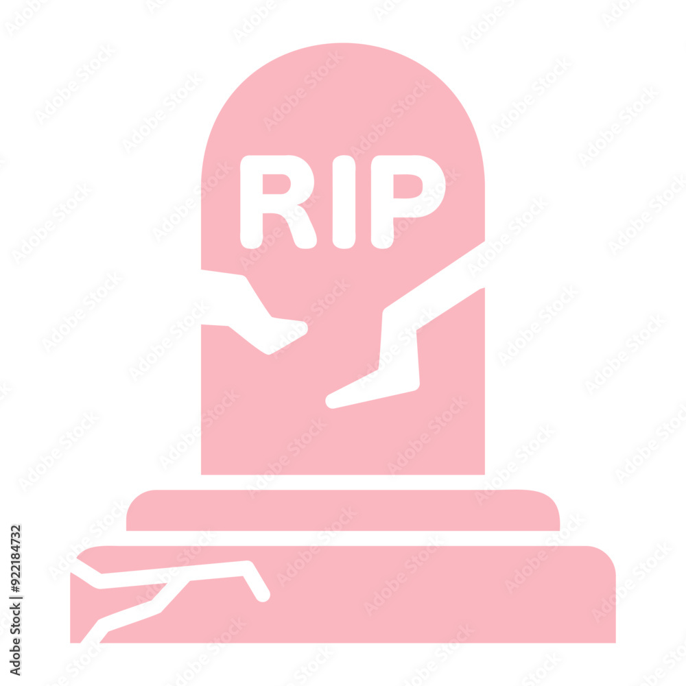 Cracked Gravestone Glyph Fill Icon Cracked Gravestone Glyph Fill Icon