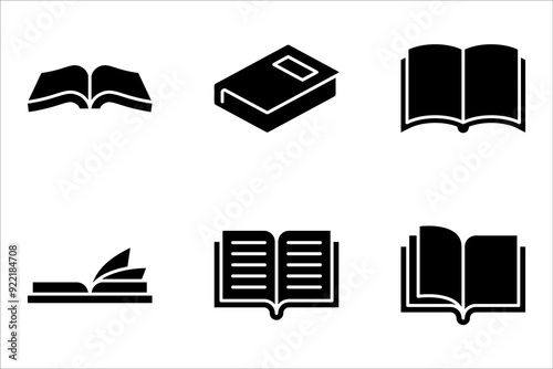 Open book line icon set. ebook icon vector illustration on white background